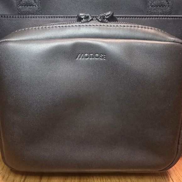 Monos Metro Duffel Black Vegan Leather Travel Bag Quicksnap Water Reaistant - Picture 5 of 16